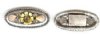 1 29x13mm Topaz Floral Antique Silver Oval Slider